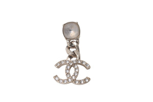 CHANEL シャネル ピアス ココマーク C23 C チェーン ラインストーン ラメ ゴールド メタル 美品 中古 61061