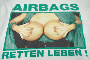 ヴィンテージ AIRBAGS RETTEN LEBEN ! 半袖Ｔシャツ サイズXL ホワイトSCREEN STARS by FRUIT OF THE LOOM 美品 中古 61074
