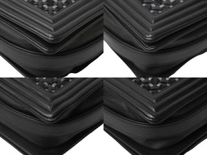 CHANEL シャネル チェーンショルダーバッグ ボーイシャネル 編み込みデザイン 20番台 ブラック シルバー金具 美品 中古 61080
