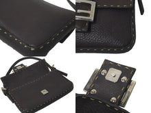 Load image into Gallery viewer, FENDI フェンディ ショルダーバッグ セレリア マンマバケット レザー ブラウン ダブルFズッカ ブラウン シルバー 美品 中古 61090