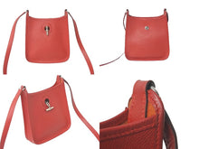 Load image into Gallery viewer, HERMES エルメス ヴェスパTPM ショルダーバッグ □H刻印 ヴォーエプソン ルージュカザック シルバー金具 美品 中古 61092