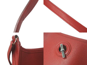 HERMES エルメス ヴェスパTPM ショルダーバッグ □H刻印 ヴォーエプソン ルージュカザック シルバー金具 美品 中古 61092