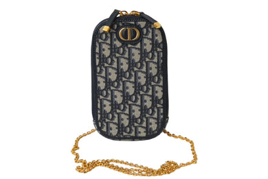 Christian Dior クリスチャンディオール 30 モンテーニュ フォンポーチ トロッター柄 WS2114UTZQ ネイビー 美品 中古 61096