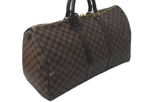 Load image into Gallery viewer, LOUIS VUITTON ルイヴィトン ダミエ キーポル50 ボストンバッグ N41427 コーティングキャンバス ブラウン 美品 中古 61098