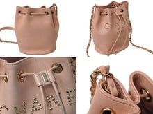 Load image into Gallery viewer, 極美品 CHANEL シャネル ドーヴィル 巾着ショルダーバッグ 29番台 パンチング キャビアスキン ピンク ゴールド金具 中古 61103