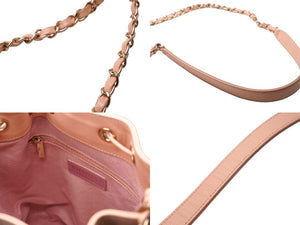 極美品 CHANEL シャネル ドーヴィル 巾着ショルダーバッグ 29番台 パンチング キャビアスキン ピンク ゴールド金具 中古 61103