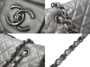 新品同様 CHANEL シャネル ジャンボ マトラッセ ショルダーバッグ シルバー チェーンショルダー デカマト 中古 61111