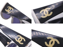 Load image into Gallery viewer, CHANEL シャネル サングラス ココマーク バイカラー ヴィンテージ オーバル ブラック ホワイト 05252 C0200 美品 中古 61117