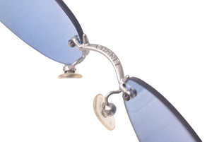 CHANEL シャネル サングラス メガネ ココマー ブルーレンズ シルバー ブラック 53□19 130 4003ｃ.103/72 シルバー金具 美品 中古 61134