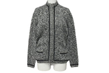 Load image into Gallery viewer, CHANEL シャネル ニット セーター ジップアップ サイズ38 カシミヤ ブラック ホワイト P26601V00005 美品 中古 61141