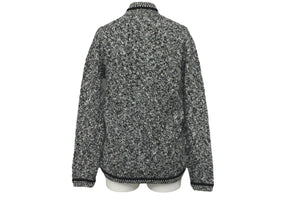 CHANEL シャネル ニット セーター ジップアップ サイズ38 カシミヤ ブラック ホワイト P26601V00005 美品 中古 61141