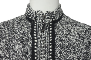 CHANEL シャネル ニット セーター ジップアップ サイズ38 カシミヤ ブラック ホワイト P26601V00005 美品 中古 61141
