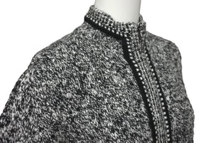 CHANEL シャネル ニット セーター ジップアップ サイズ38 カシミヤ ブラック ホワイト P26601V00005 美品 中古 61141