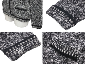 CHANEL シャネル ニット セーター ジップアップ サイズ38 カシミヤ ブラック ホワイト P26601V00005 美品 中古 61141