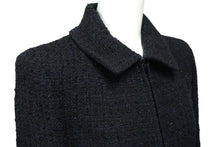 Load image into Gallery viewer, CHANEL シャネル ステンカラージャケット ツイード ジップアップ ブラック ネイビー サイズ34 P64019V49031 美品 中古 61142