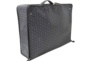 GOYARD ゴヤール トランク カラベル50 折りたたみ可能 ヘリンボーン柄 オーダーカラー グレー シルバー金具 美品 中古 61143
