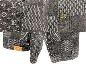 LOUIS VUITTON ルイヴィトン × NIGO ニゴー コラボ ジャイアントダミエウェーブス デニムジャケット モノグラム 50 美品 中古 61150