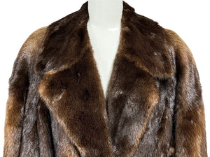 PRADA プラダ RIVER OUTER ファーコート ロングコート ブラウン サイズ48 レザー ファー 美品 中古 61152 