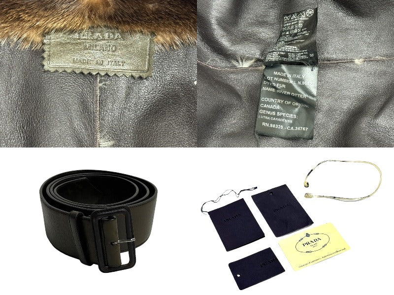 PRADA プラダ RIVER OUTER ファーコート ロング コート ブラウン PRADA プラダ RIVER OUTER ファーコート ロング コート ブラウン