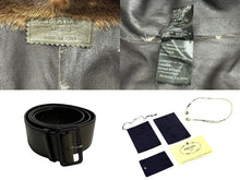 画像をギャラリービューアに読み込む, PRADA プラダ RIVER OUTER ファーコート ロングコート ブラウン サイズ48 レザー ファー 美品 中古 61152 