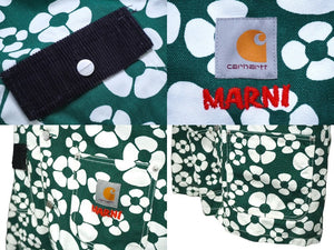 MARNI マルニ × Carhartt カーハート コラボ フラワー チョアコート カバーオールジャケット M コットン グリーン 美品 中古 61154