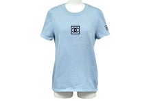 Load image into Gallery viewer, CHANEL シャネル スポーツライン 半袖ニット Tシャツ ココマーク ブルー コットン P21671V01329 良品 中古 61160