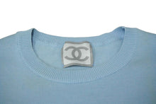 Load image into Gallery viewer, CHANEL シャネル スポーツライン 半袖ニット Tシャツ ココマーク ブルー コットン P21671V01329 良品 中古 61160