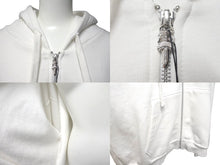 Load image into Gallery viewer, 新品同様 CHROME HEARTS クロムハーツ フーディー 袖ロゴプリントダガージップアップパーカー ホワイト サイズL 中古 61165