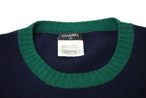 CHANEL シャネル ワンピース ニット カシミヤ サイズ36 ターンロック ココマーク ネイビー P42136K03185 美品 中古 61168