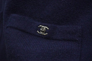 CHANEL シャネル ワンピース ニット カシミヤ サイズ36 ターンロック ココマーク ネイビー P42136K03185 美品 中古 61168