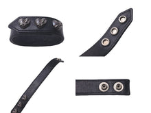 Load image into Gallery viewer, CHROME HEARTS クロムハーツ ブレスレット ハート 3BTN/2SNP 3ボタン2スナップ ブラック レザー シルバー925 美品 中古 61171