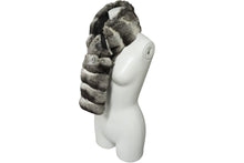 画像をギャラリービューアに読み込む, ファー マフラー ショール グレー ブラウン ホワイト ブラック クリップ付き 美品 中古 61177