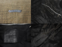Load image into Gallery viewer, CHROME HEARTS クロムハーツ バーラップ トートバッグ ホースシュー リネン レザー シルバー925 ブラック ベージュ 美品 中古 61180