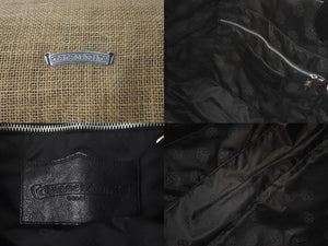 CHROME HEARTS クロムハーツ バーラップ トートバッグ ホースシュー リネン レザー シルバー925 ブラック ベージュ 美品 中古 61180