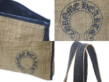 Load image into Gallery viewer, CHROME HEARTS クロムハーツ バーラップ トートバッグ ホースシュー リネン レザー シルバー925 ブラック ベージュ 美品 中古 61180