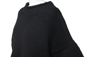 激レア 極美品 CHROME HEARTS クロムハーツ クロスパッチ カシミヤクロップドニット パッチ25枚 ブラック ワンサイズ 中古 61185