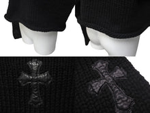 Load image into Gallery viewer, 激レア 極美品 CHROME HEARTS クロムハーツ クロスパッチ カシミヤクロップドニット パッチ25枚 ブラック ワンサイズ 中古 61185