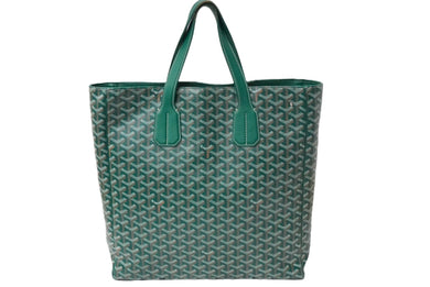 GOYARD ゴヤール サックヴォルテール トートバッグ PVCコーティングキャンバス グリーン 美品 中古 61196