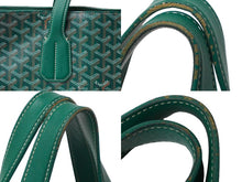 画像をギャラリービューアに読み込む, GOYARD ゴヤール サックヴォルテール トートバッグ PVCコーティングキャンバス グリーン 美品 中古 61196