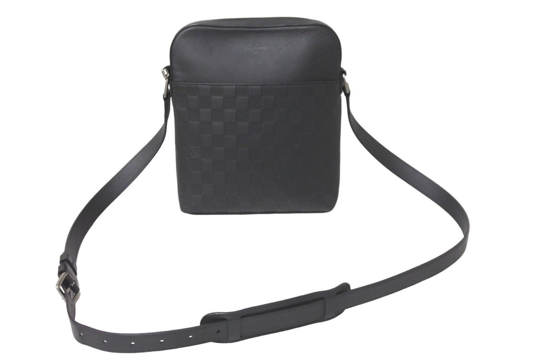 LOUIS VUITTON ルイヴィトン ダミエアンフィニ ポシェットディストリクト ショルダーバッグ レザー N23355 中古 61199