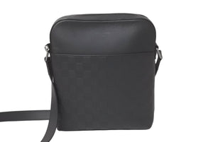 LOUIS VUITTON ルイヴィトン ダミエアンフィニ ポシェットディストリクト ショルダーバッグ レザー N23355 中古 61199