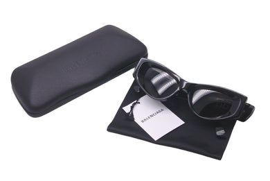 極美品 BALENCIAGA バレンシアガ リバースサングラス BBロゴ BB0243S 48□21-145 プラスチック ブラック シルバー金具 中古 61202