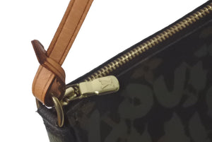 LOUIS VUITTON ルイヴィトン アクセポ ポシェット アクセソワール M92191 モノグラムグラフィティ グリーン 美品 中古 61211