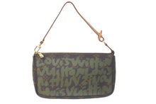 Load image into Gallery viewer, 極美品 LOUIS VUITTON ルイヴィトン アクセポ ポシェット アクセソワール M92191 モノグラムグラフィティ グリーン 中古 61212