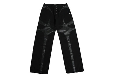 Thug Club サグクラブ TC レザー ウォッシング デニムパンツ サイズ3 ブラック コットン TC24PT0603 美品 中古 61217