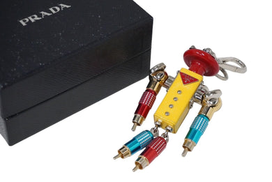 PRADA プラダ キーホルダー キーチャーム サフィアーノレザー ロボット キーリング トリック マルチカラー 1TR029 美品 中古 61223
