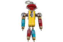 Load image into Gallery viewer, PRADA プラダ キーホルダー キーチャーム サフィアーノレザー ロボット キーリング トリック マルチカラー 1TR029 美品 中古 61223