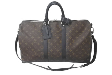 LOUIS VUITTON ルイ ヴィトン キーポル バンドリエール45 ボストンバッグ M56711 モノグラムマカサー ブラウン 美品 中古 61226