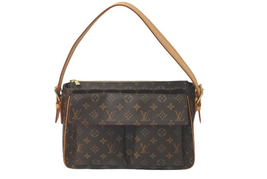極美品 LOUIS VUITTON ルイヴィトン ショルダーバッグ ヴィバシテGM M51163 ブラウン PVC レザー ゴールド金具 中古 61249
