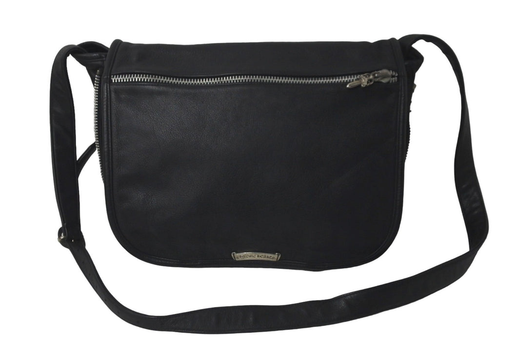 CHROME HEARTS クロムハーツ ガンスリンガーストラップ ショルダーバッグ クロスボタン ダガー スクロールロゴ 良品 中古 61264